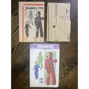 VTG 1970s Simplicity Jiffy Pattern 7728 Child Jumpsuit Vest Size 6 UNCUT FF